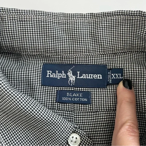 Ralph Lauren Men’s Blake Houndstooth Long Sleeve Button Down XXL - Picture 4 of 5